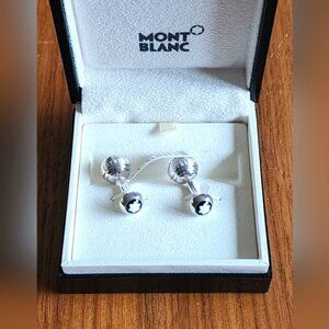 $430 100% Auth Montblanc Cufflinks Stainless Steel with Iconic Montblanc Star